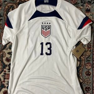 Nike Men's USWNT Soccer Jersey - ALEX MORGAN XL White and Navy